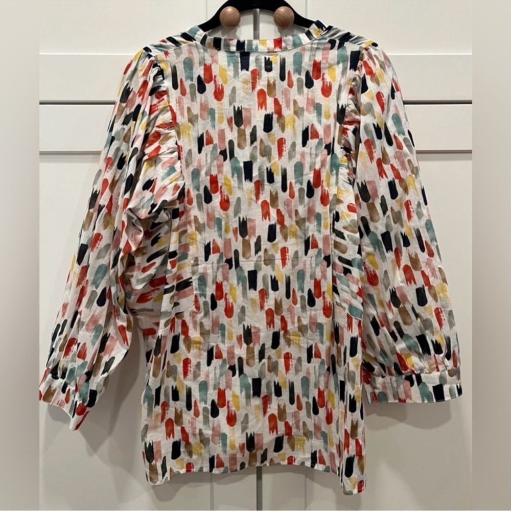 EVA FRANCO ANTHROPOLOGIE KRIZIA TOP IN MULTICOLOR, SIZE L, NWT. - Picture 4 of 11